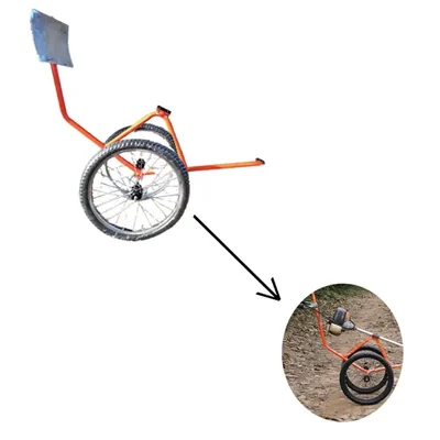 Heavy Duty Mild Steel Trolley Type Attachment for Sidepack Brush Cutter 